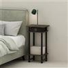Furinno Turn-N-Tube Comodino Alto con Cestino, Legno, Columbia Noce/Nero/Marrone Scuro, 2-Pack, Plastic Poles