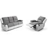 Loungitude Divani, Grigio/Bianco, Ensemble canapés Relax 3 Places et Un Fauteuil
