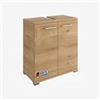 FACKELMANN Mobile sottolavabo Easy effetto legno di quercia montagna, larghezza 60 cm, in piedi, prodotto in Germania, molto spazio su eleganti piedini
