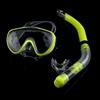 Generic Maschera Subacquea per Adulti con Vetro Temperato e Boccaglio in Silicone per Snorkeling e Sport Acquatici in Blu Giallo Verde, Set da 2 Pezzi (BLACK)