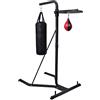 Mandloder Mangloder - Stazione da boxe 2 in 1, con robusto supporto in acciaio e piattaforma in legno resistente, per allenamento di resistenza, kickboxing, MMA, Taekwondo, Muaythai, fitness, cardio, forza