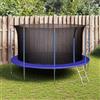 Mandloder Mangloder - Rete di sicurezza per trampolino rotondo da 3,96 m, in polietilene resistente alle intemperie, cuciture rinforzate, chiusura lampo, fibbia di sicurezza, adatta per trampolini da giardino