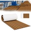 AufuN Eva - Rivestimento per pavimento in schiuma per barche, 240 x 90 cm, con supporto autoadesivo 3 m, per barche, in finta teak, antiscivolo, per kayak, yacht, swimpool RV(marrone)