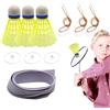 Générique Portable Badminton Trainer, Suspending Practice Aid, Nylon, Rubber, Foam, Elastic Training Equipment with Glowing Rebounder, Interactive Tool for Beginners, Indoor Outdoor Use, 8,2 x 6,5 cm