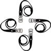 DOITOOL Cinghie Per Pedali in Nylon 4 Pezzi con Fibbia Regolabile per Mountain Bike e Bici da Corsa Nero Resistente a Strappo
