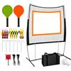 Dyovbze Rete da Tennis con accessori, nero, 12,8 m x 1,07 m, polietilene e nylon, pali di supporto inclusi