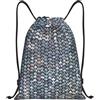 RRhgipp Zainetto con coulisse in scala di pesce argento Sport palestra Sackpack tasca resistente all'acqua borsa a corda donna uomo scuola, Nero , M, Classico