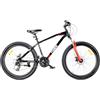 sun baby TIGER BIKE Bicicletta da 26 pollici, mountain bike per ragazzi e uomini, bici da montagna 26 - telaio in acciaio, 21 marce, freni a disco, ammortizzatore - Nero-Rosso