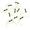 Generic 10Pcs Heavy Duty Acqua Salata Linea Clip Fluorescente Verde Slip Nodi Tappi Facile da Usare Annodamento Accessori Pesca Bobber Stops