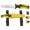 Cuchilleria Deportiva Albainox 32350 Coltello Submarinismo Nautilus Giallo Manico ABS Gomma Attrezzo per Caccia, Pesca, Camping, Outdoor, Sopravvivenza e Bushcraft