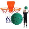 Fmzrbnih Silent Basketball - Noise Free Ball with Hoop, Soft Bounce Game, Indoor Outdoor Training Equipment | Multipurpose Home Gym Apartment Wall Door Mounted Basketball Practice Fun Exercise Sport Play