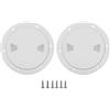 DriKou Boccaporto per Barca Rotondo da 2 Pezzi da 4, Boccaporto di Accesso al Ponte Marino Antiscivolo in ABS con Coperchio Staccabile Guarnizione O-Ring Boccaporto Bianco con Apertura (White)