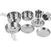 Generico Camping Cooking Set, Stainless Steel Pots and Pans Set, Stackable Pots
