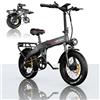 Woozis Fat Bike Elettrica 250W, Bici Elettrica Pieghevole 20×4.0 Fat Tire, Bicicletta Elettrica Uomo, Compatibile con Batterie Samsung e Pneumatici CST, Freni a Disco Idraulici, Coppia di 100 Nm