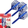 Target Darts Target Japan Blue K Flex Freccette Alette e Aste Sistema, No.6 (Intermedio, 26mm) | Confezione da 3 Kflex Tutto in Uno Alette, Limitata Edizione Accessori | K-Flex Freccettes