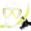 Generic Maschera subacquea - Set da snorkeling per adulti, anti perdite e anti appannamento, lente panoramica in vetro temperato, comoda attrezzatura per nuoto e snorkeling per esplorazione in piscina e