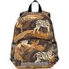 Linnyio Zebra Marrone Beige Natura Zainetto per L'asilo 3-8 Anni,Zaino Scolastico per Bambini e Bimbi Piccoli,Motivo Cartone Animato