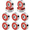 Monetais 10 Pezzi Cuscinetti per Skateboard Cuscinetti a Sfera con Doppia schermatura 608RS ABEC-7 Parti di Ricambio, Rosso