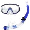 Akozon Set da Snorkeling Professionale di Alta qualità, Maschera Subacquea in Vetro Temperato con Tubo per Boccaglio (BLUE)