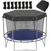 Lawnrden Tendalino per Trampolino, Copertura Parasole per Trampolino, Tettuccio in polietilene ad Alta densità con Blocco UV per trampolini Rotondi da 10 Piedi (Telaio a 8 Pali)