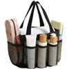 Spelonify Borsa a rete portatile per spiaggia, palestra, viaggi, con base in Oxford rinforzata, traspirante, ad asciugatura rapida, ampio scomparto principale, sette tasche laterali, leggera per