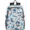 Linnyio Cartone Animato Pirata Blu Mare Bianco Zaino Pieghevole Impermeabile e Leggero,Ideale per Escursioni Viaggi e Campeggio