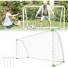 ORHEYA Porta da calcio in PVC, 245 × 155 × 90 cm, con rete, adatta per giardino, spiaggia e parco, rete da calcio, cancello da calcio, cancello ideale per bambini e adulti