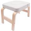 QWMEIYOU Panca da yoga con supporto per la testa, portata 200 kg, sedia da yoga con seduta imbottita in legno massiccio e pelle PU, sgabello reversibile per testa e collo, allenamento della schiena