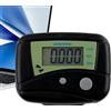 Generic Pedometro da passeggio - 5 x 4 cm semplice contapassi, monitor digitale LCD compatto | Pedometro 3D con clip per registrare la distanza corsa nuoto fitness allenamento all'aperto viaggi Ind