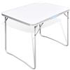 Ordellia Tavolo da campeggio pieghevole con telaio in metallo, 80 x 60 cm, piano in MDF, portatile e leggero, per cucina, tenda, picnic, festival, spiaggia, balcone, giardino