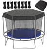 Nukinp Copertura ombreggiante per trampolino, tettoia per trampolino in polietilene ad alta densità con blocco UV per trampolini rotondi da 10 piedi (telaio a 8 pali)