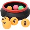 CHICIRIS Palline con Numeri della Lotteria, Set di Palline da Pong in ABS con Secchio Pieghevole 24 X 18,5 X 18,5 Cm, Pallina Numerata per Giochi da Scrivania, attività da Bar, Pratica di -pong