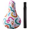 Generic Sella per Bambini Sella Bici Bambini Seduta Cuscino Bambino Accessorio Bicicletta Sostituibile Confortevole PU E Acciaio Struttura Robusta Assorbiment, Colorful Lines B