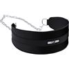 GORILLA SPORTS® Cintura per Sollevamento Pesi - Nylon, con Catena e Moschettoni per Pesi, Taglia Unica, Nero - Cintura Palestra, Fitness, Allenamento, Bodybuilding, Schiena, Powerlifting
