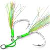Minhe Ami da pesca in acciaio ad alto tenore di carbonio con seta in PVC lucido per rallentatore, linea PE legata a mano, attrezzatura per acqua dolce salata, verde, 2 paia (E)