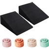 YNNHUDEEP Set di 2 blocchi da yoga per allungare polpacci, squat wedge, blocco per squat, antiscivolo, con 4 fasce fitness, per squat più profondi e deadlifting, accessori per fisioterapia, in EVA ad alta