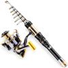 QSTDGVPW Carbon Canna da Pesca Telescopica con Guide per Canne Manico Ergonomico Sedile per Mulinello E Mulinello Regolabile in Fibra di Carbonio Adatta per Pesca Fluviale Camping