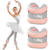 BUERPINKING 2 pezzi (1,0 kg ciascuno), pesi per gambe e braccia per principianti e bambini, pesi per polsi, pesi per piedi, ideali per pilates, yoga, jogging, rosa chiaro