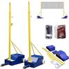 Generic Supporto portatile per pallavolo e badminton, altezza regolabile 1,5 m - 2,1 m, pali resistenti, 2 reti staccabili, ruote per un facile trasporto, perfetto per cortile o scuola