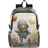 Linnyio Funghi Verdi Autunno Zaino Pieghevole Impermeabile e Leggero,Ideale per Escursioni Viaggi e Campeggio