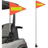 JOINPAYA Bandiera di Sicurezza Riflettente da 1,65m per Golf Cart e Sedie a Rotelle, Asta Telescopica Arancione in Acciaio Inossidabile per Veicoli Fuoristrada