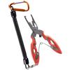 Lagomloot Pinze da pesca in acciaio inox multiuso per pescatori, forbici per treccia, estrattore di ganci, meccanismo di blocco sicuro, uso mare fiume, 125 x 70 mm (arancione)