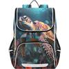 Linnyio Zebra Marrone Beige Natura Zaino Scolastico Borsa Ad Alta Capacità per Ragazze e Ragazzi