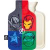 Marvel Borsa Acqua Calda - Borsa Dell'Acqua Calda Spiderman Gadget 2L Grande/Lunga in Gomma Naturale Cover Pile - Boule Acqua Calda Grande per Dolori Febbre Cervicale (Multi Avengers)