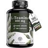 Only Nature® L-Teanina 400 mg - L Theanine Pura - 180 Capsule Vegane - Alta Dose - Senza Additivi - Prodotto in Germania - Testato in Laboratorio