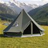 VEVOR Tenda a Campana in Tela 4 Stagioni 5 m per Campeggio, Tenda a Yurta con Presa Stufa, Tela Traspirante, Max 7 Persone, con Pavimento Staccabile con Cerniera, Uso Esterno per Campeggio Vacanze