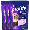 Generico 3 Prolife Snack Puppy Sensitive Grain Free Maiale 90g | Snack per Cuccioli Sensibili Senza Cereali | Ipoallergenico Monoproteico Made in Italy Premium Ideale come Premio Ricompensa e Spuntino Cani