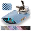 Petinstinct Tappetino Jumbo per Lettiera Gatto, Design Nido d'Ape 2 Strati | 116x66 cm, Riduce la lettiera sparsa, Facile da pulire, Impermeabile, Antiscivolo, Morbido per zampe, Antigraffio, Blu, XXL