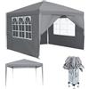 MAYTIIMO Gazebo pieghevole da 2,5 x 2,5 m, impermeabile, stabile, resistente all'inverno, con 4 pannelli laterali e finestre, pieghevole, con protezione UV, per feste all'aperto, giardino, colore
