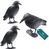 Sillar Corvo Nero in Plastica 3 Pezzi, Spaventa Piccioni, Repellente per Uccelli, Corvo Nero Che Sede | Decorazione del Balcone e Ornamento Repellente per Piccionii | Repellente Naturale